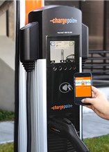 A Chargepoint electric vehicle charging station