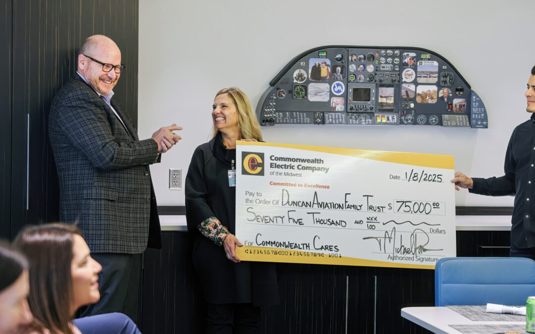 Commonwealth Electric Company of the Midwest Donates $75,000 to the Duncan Aviation Family Trust