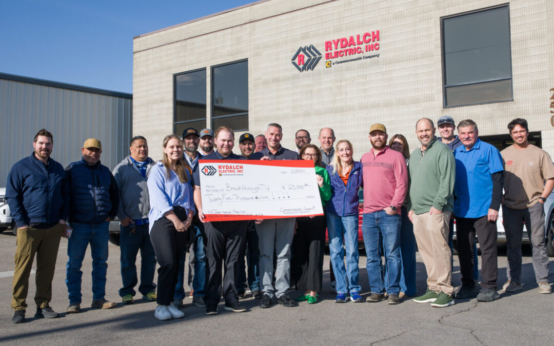 Rydalch Electric, Inc. Donates $25,000 to Breakthrough T1D, Formerly JDRF