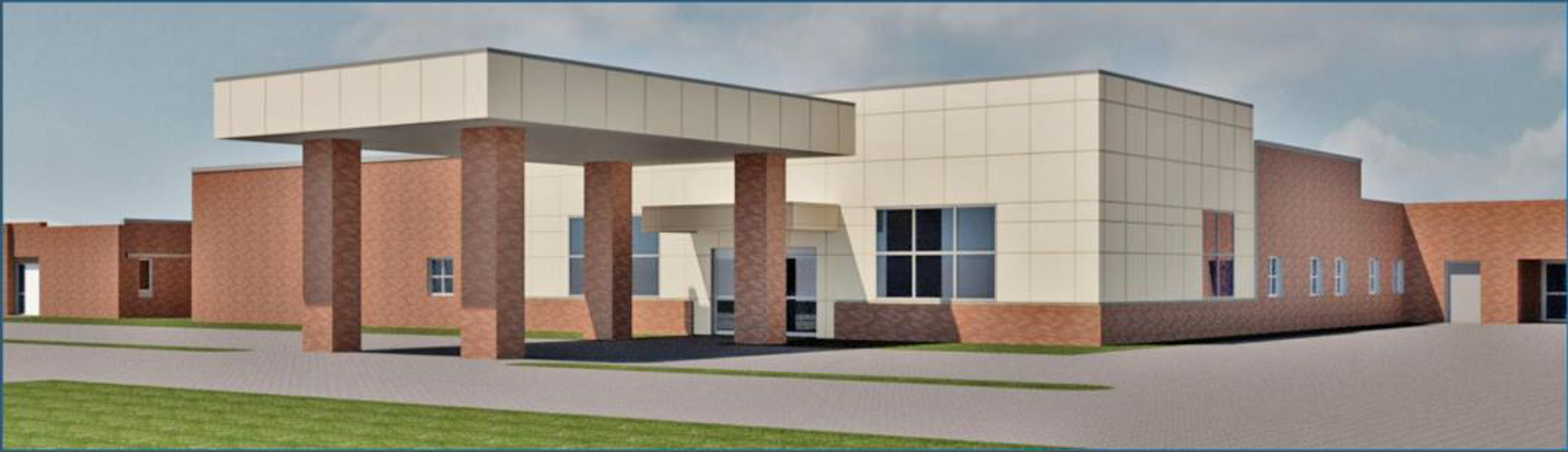 An image of a rendering of the outside of Butler County Health Hospital.