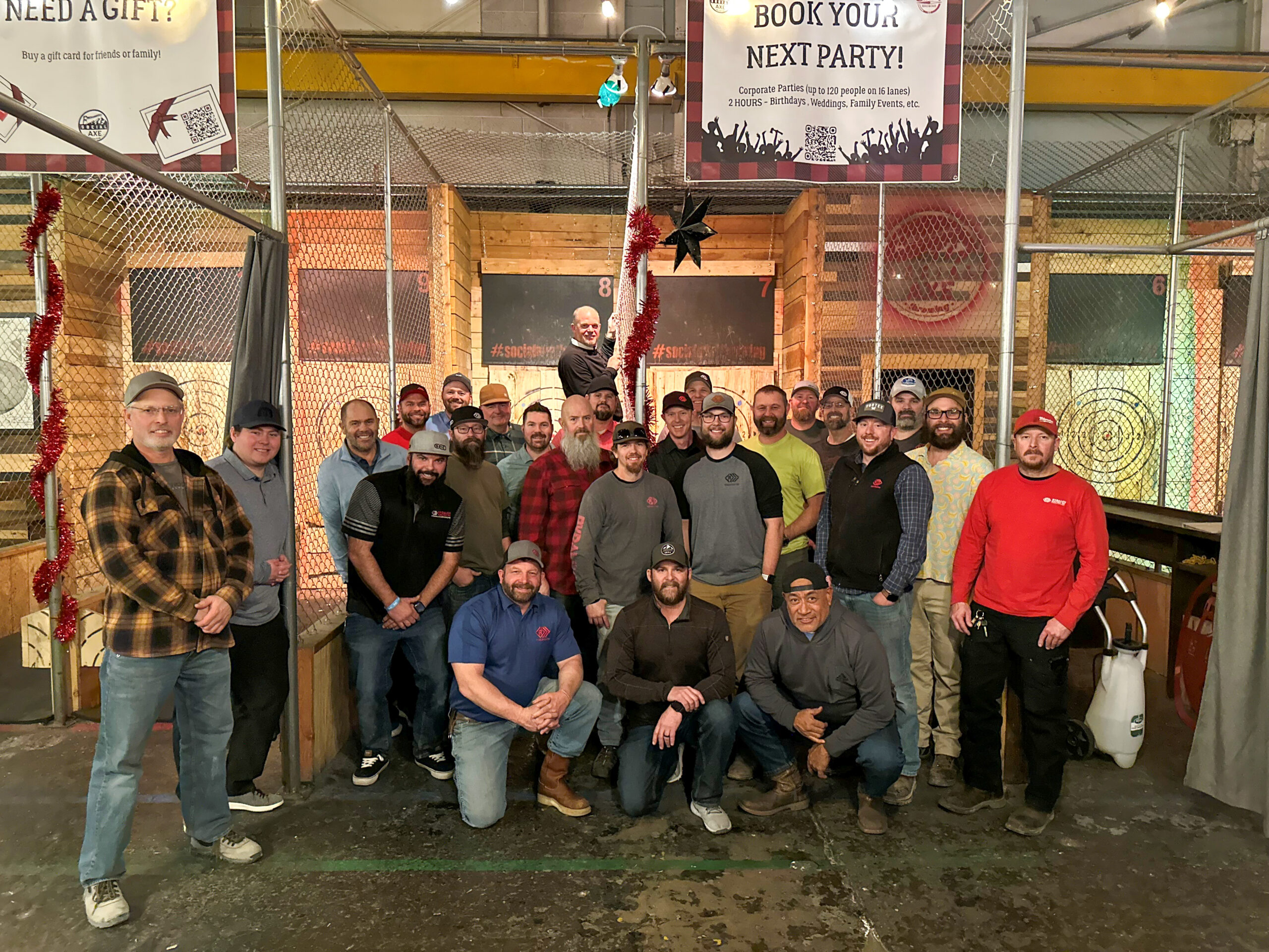 Rydalch Electric Foremen Celebrate the Holidays With Axe Throwing